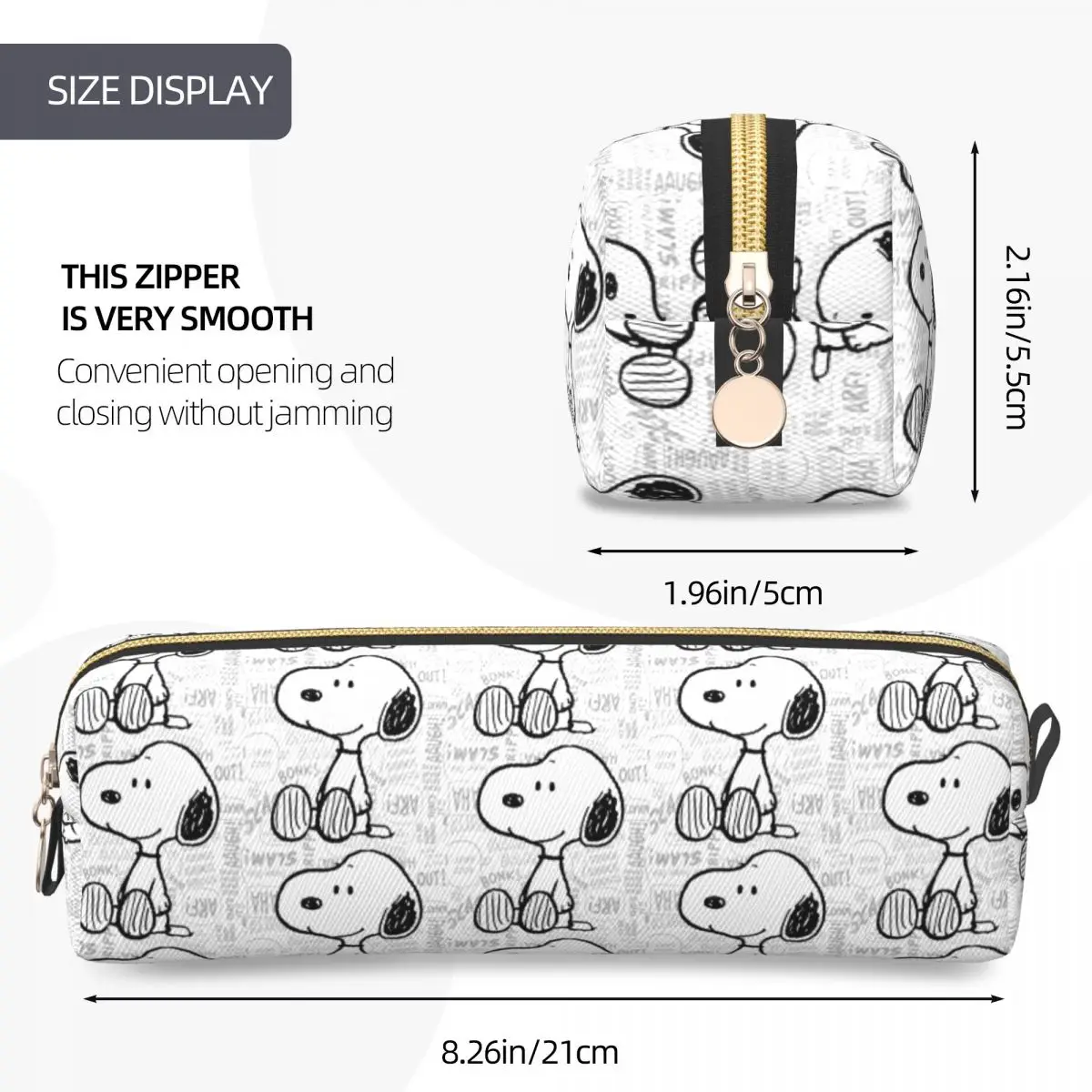 Classic Snoopy Peanuts Pencil Case Cartoon Pencilcases Pen Kids Large Storage Bag Office Gift Stationery