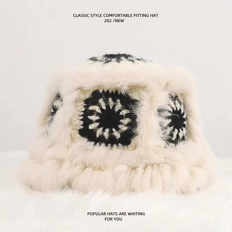 หมวกขนปุย หมวกชาวประมงน่ารักและอบอุ่นสำหรับฤดูใบไม้ร่วงและฤดูหนาว ดีไซน์อเนกประสงค์และช่วยเสริมลุคให้ดูดี หมวกทรงบักเก็ตขนฟู
