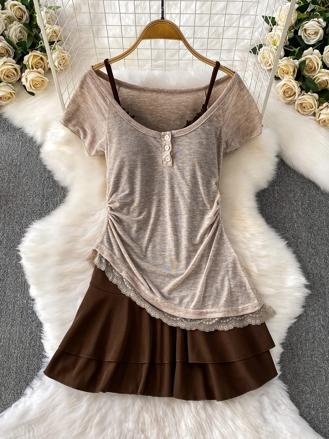 

Женская летняя юбка Pure Desire с v-образным вырезом и бретельками Dr, утягивающая юбка с подкладкой на груди, верхняя одежда, асимметричный топ