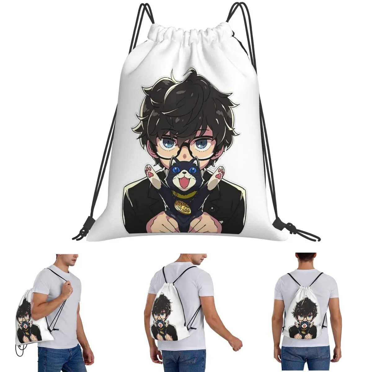 Morgana Personal Backpacks Casual Drawstring Bags Shoes Bag Book Bags for Travel Students