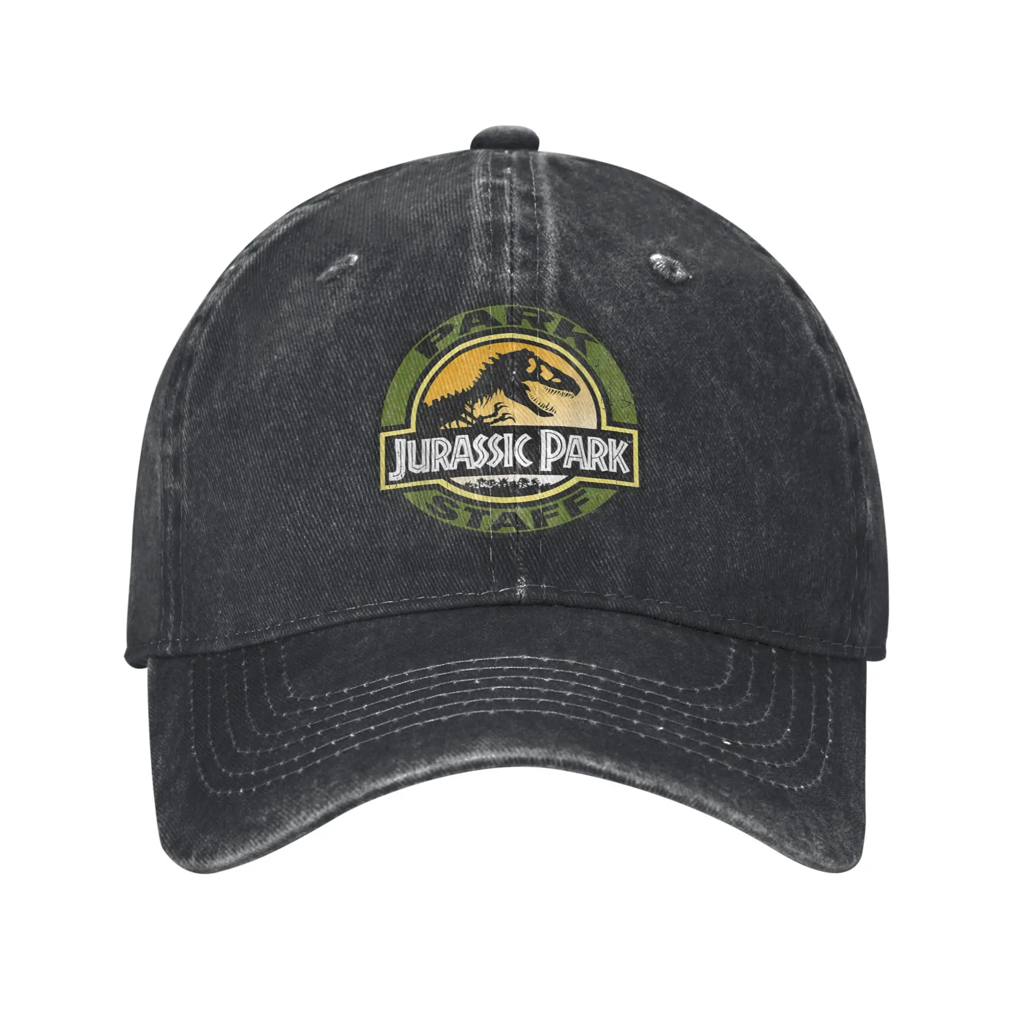 คลาสสิก Jurassic Park พนักงาน Retro Distressed โลโก้เบสบอลหมวก Unisex ล้าง Snapback หมวกกิจกรรมกลางแจ้งหมวกของขวัญหมวก