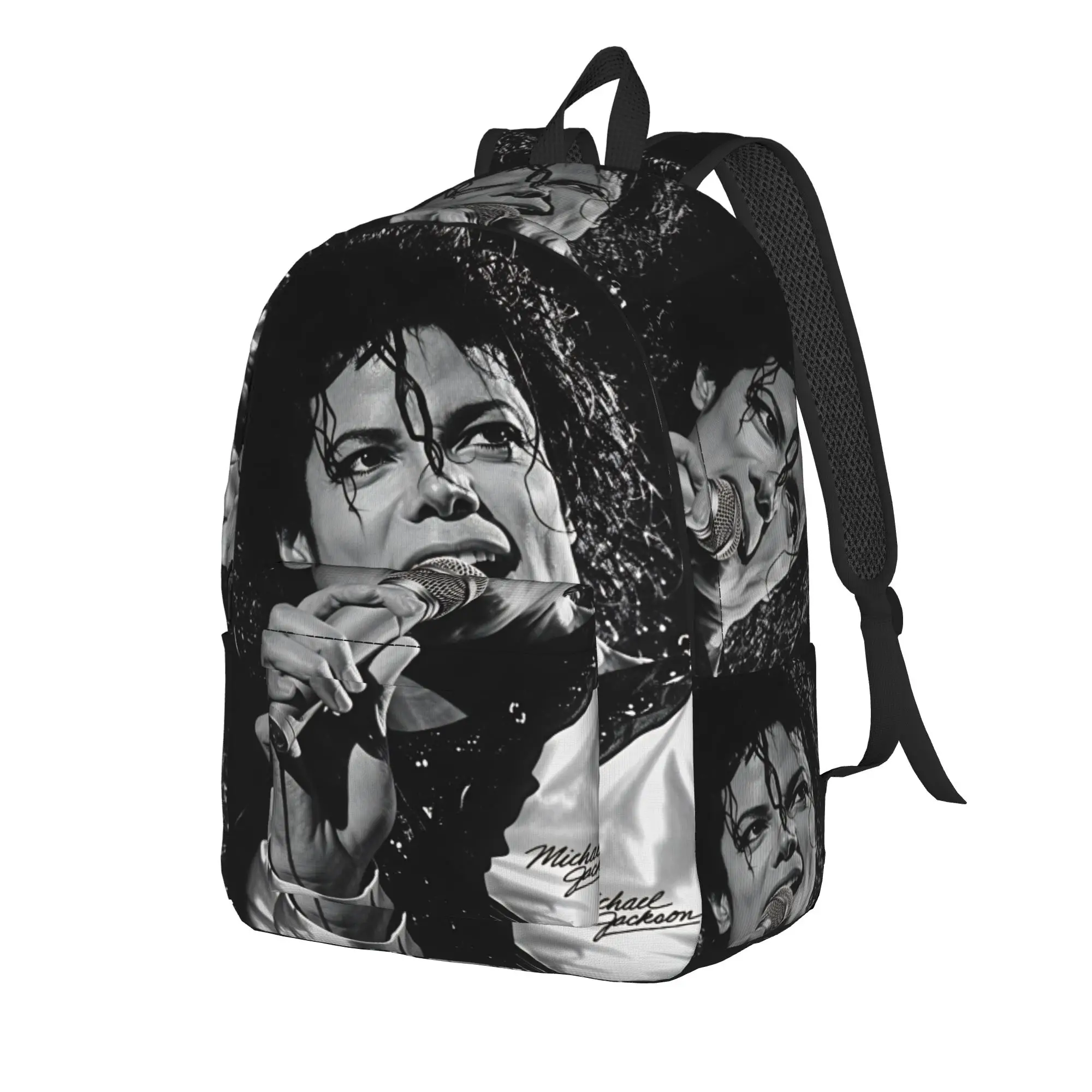 Michael Jackson King of Pop MJ Backpack  Teen Polyester Cycling Backpacks Lightweight Novelty High School Bags Rucksack