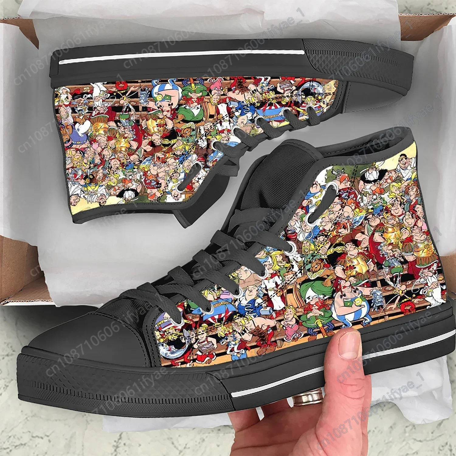 Anime Hot Cartoon Manga Asterix Obelix Adventures Men Women Casual Cloth Shoes High Top Lightweight Breathable 3D Canvas Shoes