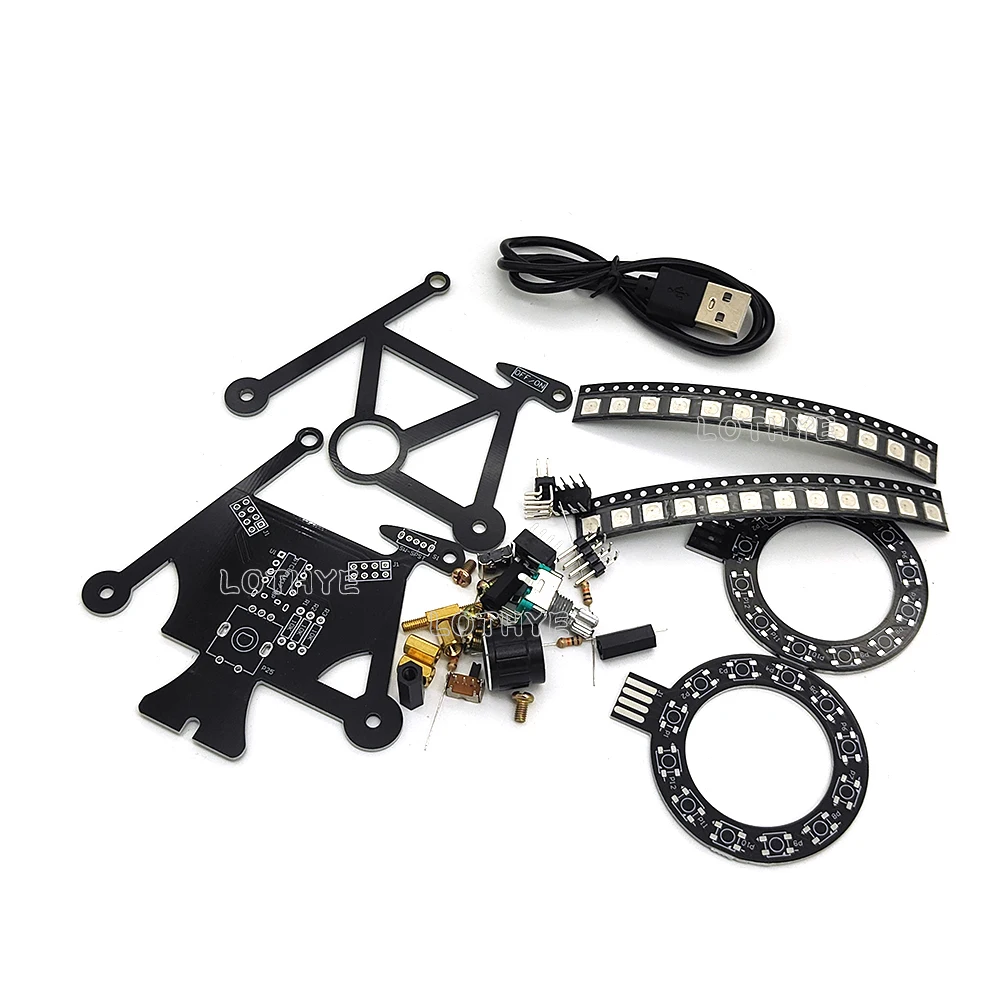 DIY Electronic Kit Bike Welding Practice 7 Color Variations LED Flowing Water Bicycle Soldering Project School Training