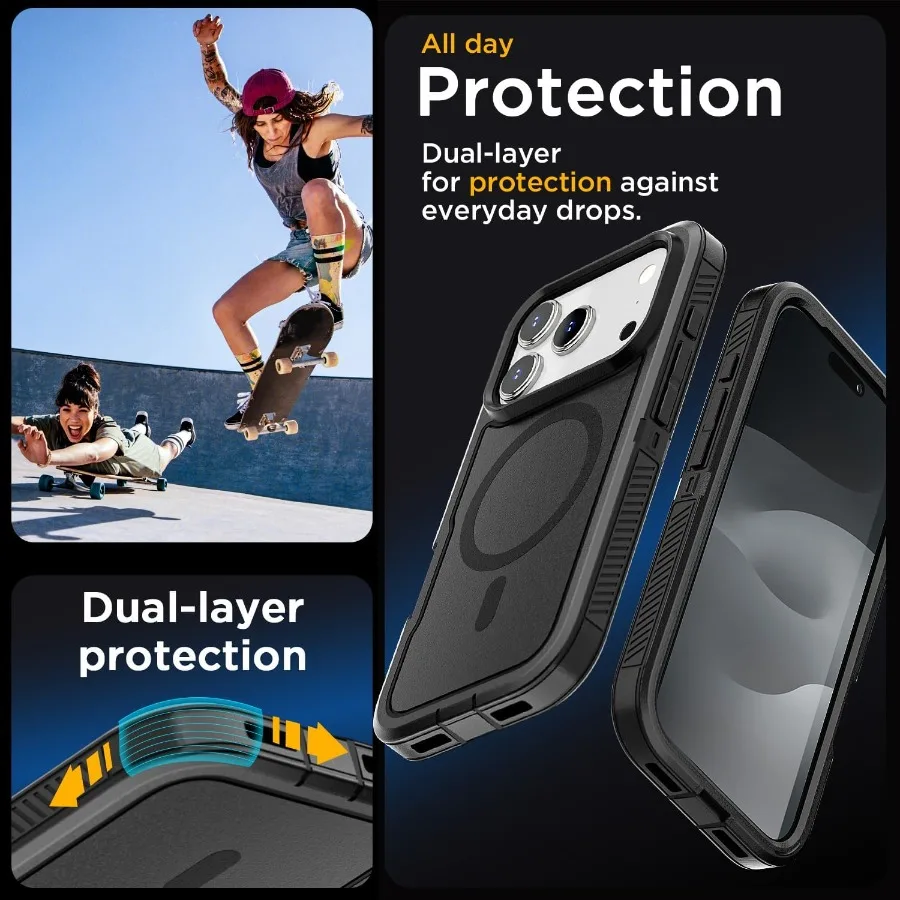 حافظة لهاتف iPhone 17 Pro Max مع توافق Magsafe، حماية مغناطيسية شديدة التحمل لكامل الجسم ومضادة للصدمات #3