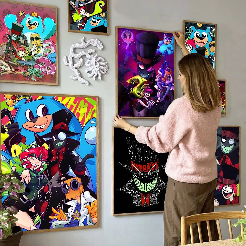 Cartoon-Bösewicht-Klassiker Vintage-Poster Dekoration Wandkunst Weißes Kraftpapier Kawaii Raumdekoration