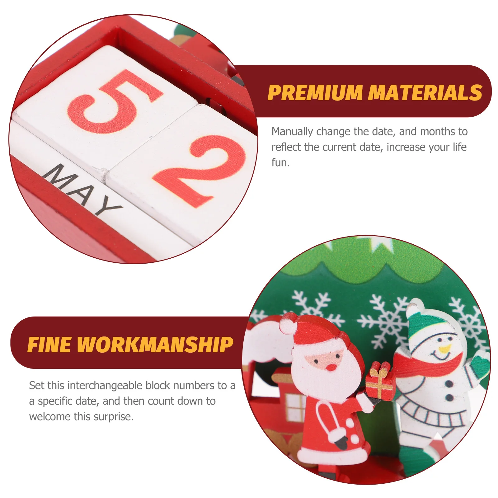 

Wood Block Wedding Calendar Christmas Countdown Manual Month Date Display Xmas Decor Home Desktop Perpetual Calendar Romantic