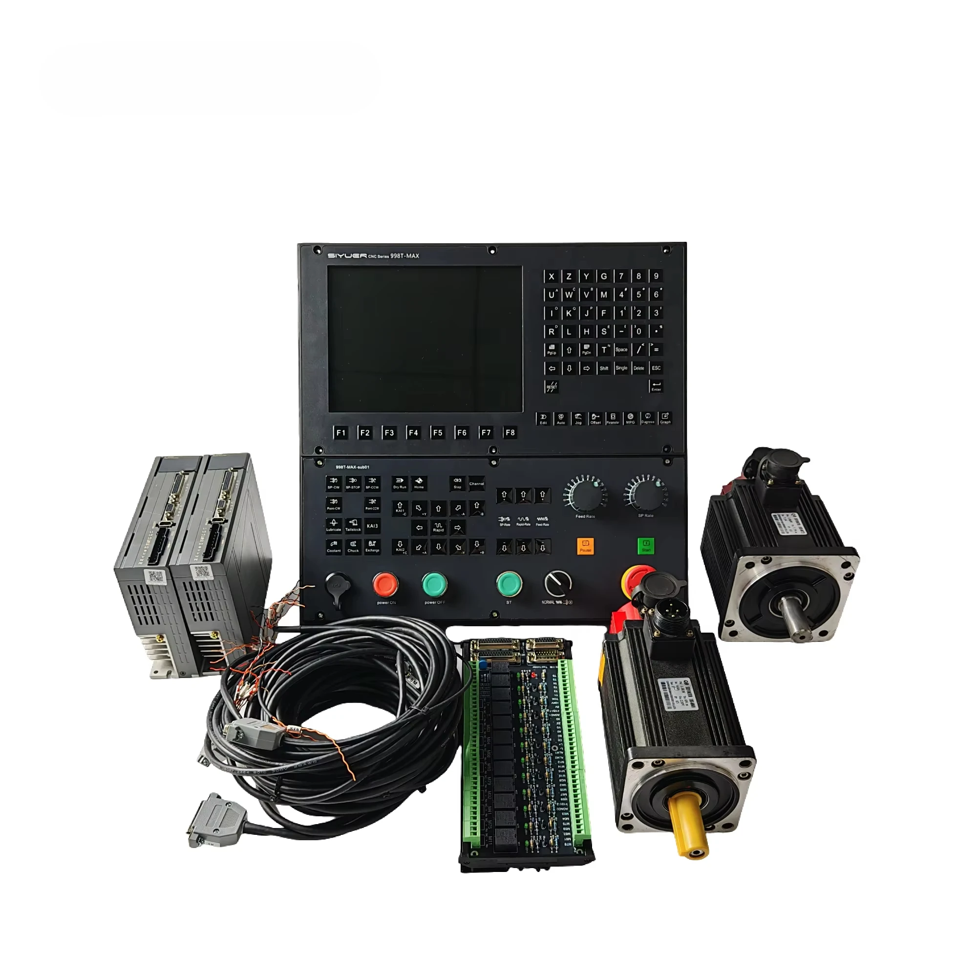 

998T-MAX CNC Lathe System 2 Axis Servo Absolute Controller With PLC Macro Support ATC 8 12 Turret Tools 3D Graphic