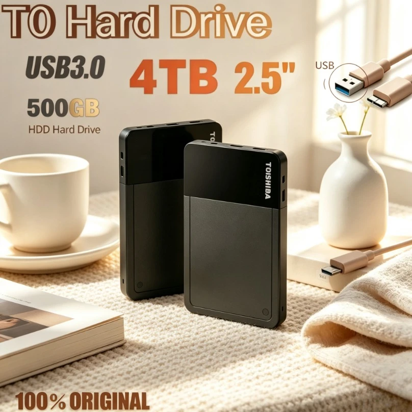 For Toshiba T0 2pcs Portable External Hard Drive High Speed USB Storage Disk For Laptop Desktop Mac Android Mobile Data Backup
