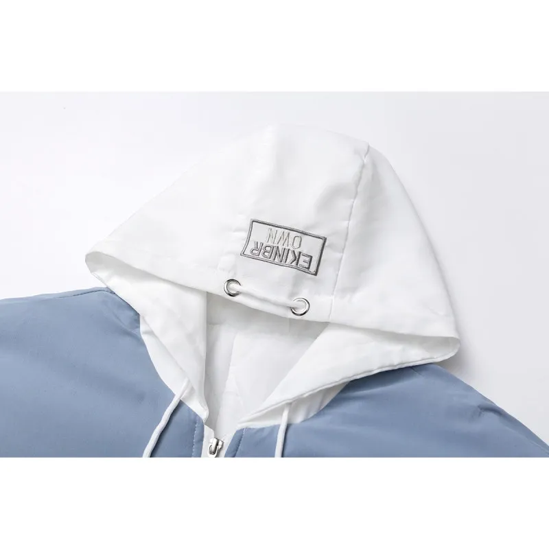 패셔너블 후드 코튼 재킷 남성용 한국 스타일 대학 트렌디 스트리트웨어 따뜻한 다용도 긴 소매 지퍼 클로저