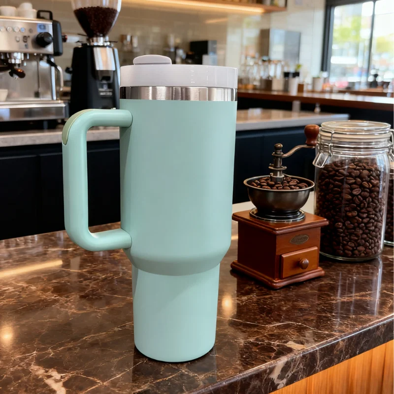 Hot-selling NEW 40oz Tumbler Cup with Handle Stainless Steel Vacuum Flasks Insulated Car Mug Thermal Iced Travel Cup