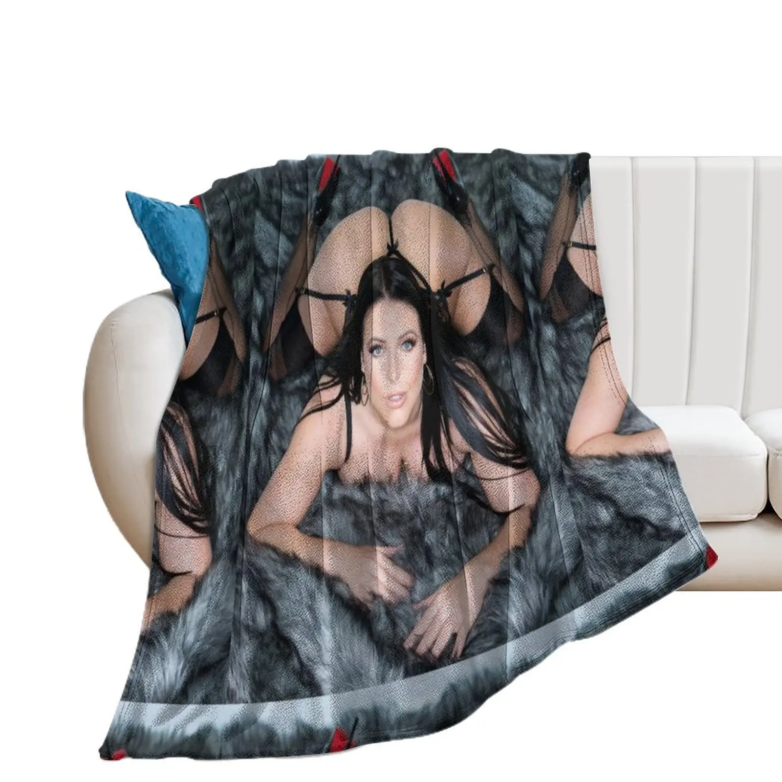 Angela White has a nice ass Throw Blanket warm for winter Cute Plaid Furrys Luxury Designer Blankets