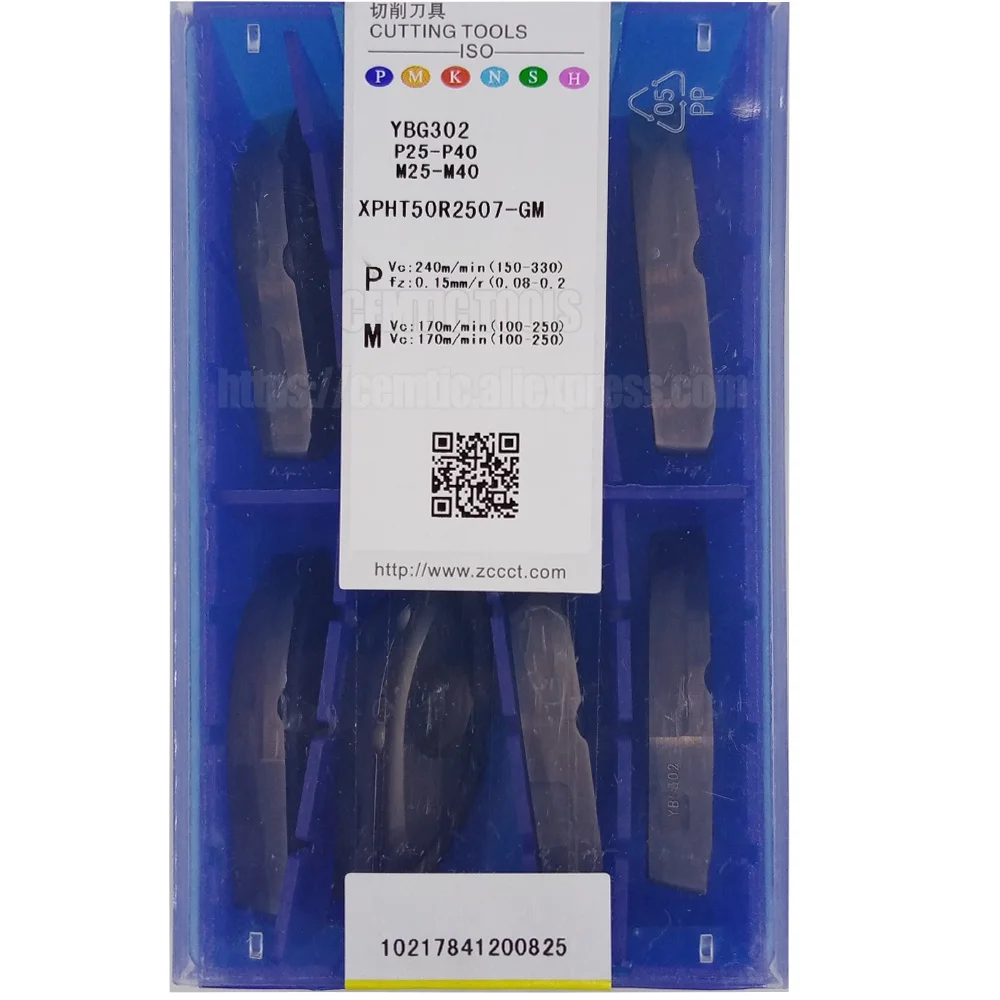 

ZCC XPHT40R2007-GM YBG302 XPHT50R2507-GM CnC Carbide Milling Inserts cutting for steel and stainless steel