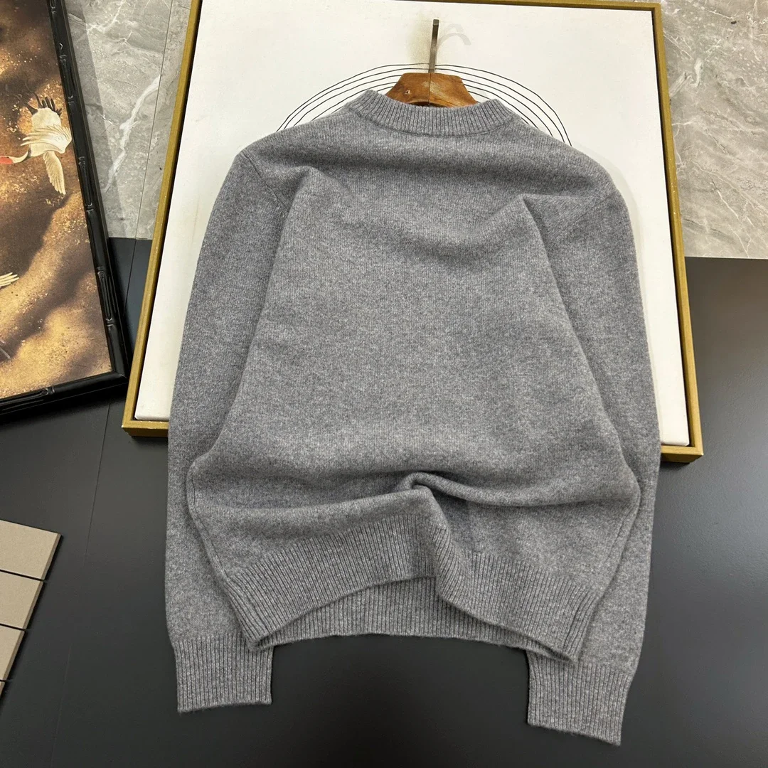 BLLIYOSS Men Wool Cashmere Cardigan 2024 Autumn Winter New High Quality Old Money Italy Round Neck Pullover Size M-3XL Steady