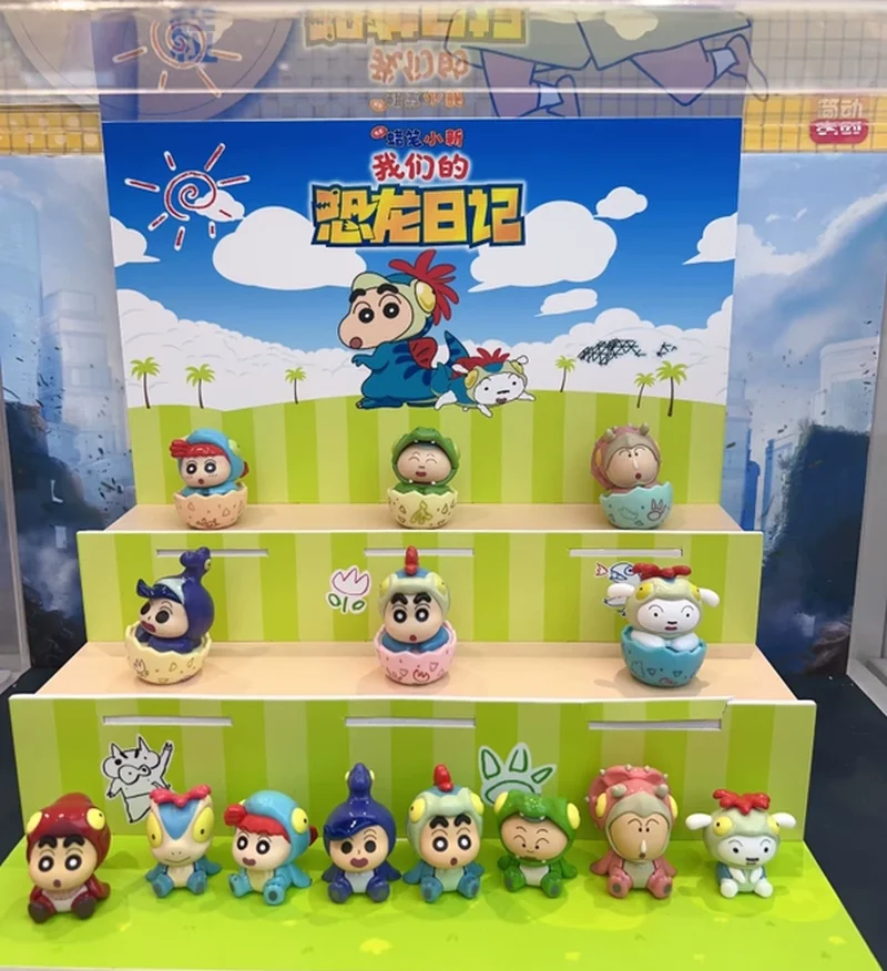 Auténtico Crayon Shin Chan, nuestro diario de dinosaurios, serie sentado, granos lindos, cajas ciegas, juguetes de moda, regalos hechos a mano para mujeres