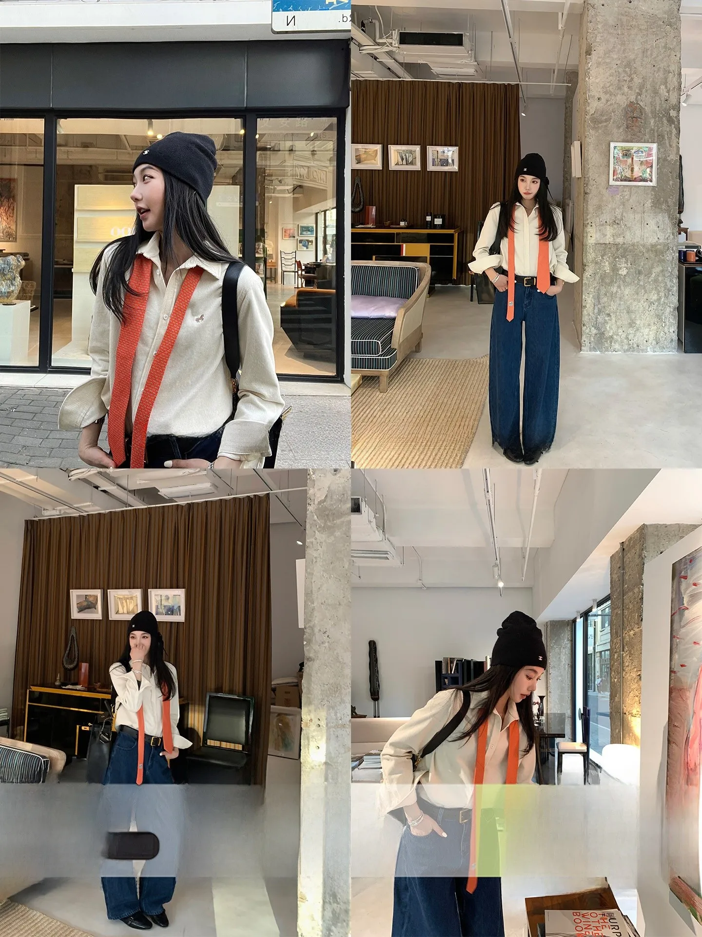 

Женская свободная рубашка ручной работы из чистого хлопка с длинным рукавом, с небольшой вышивкой в корейском стиле, с рисунком бумажной фигуры, для отдыха