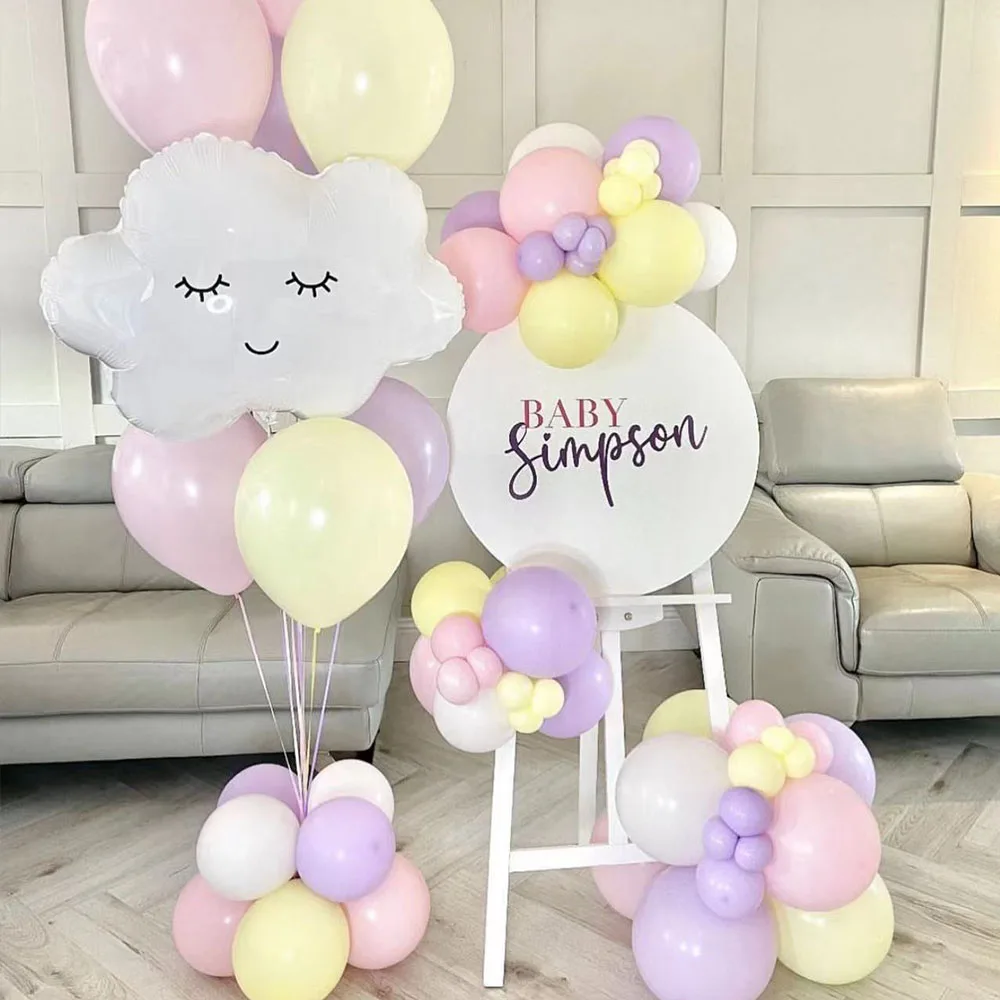 5Pcs New Large Balloon White Smile Cloud Aluminum Foil Balloon Birthday Party Wedding Decoration Kids Baby Shower Decor Supplies