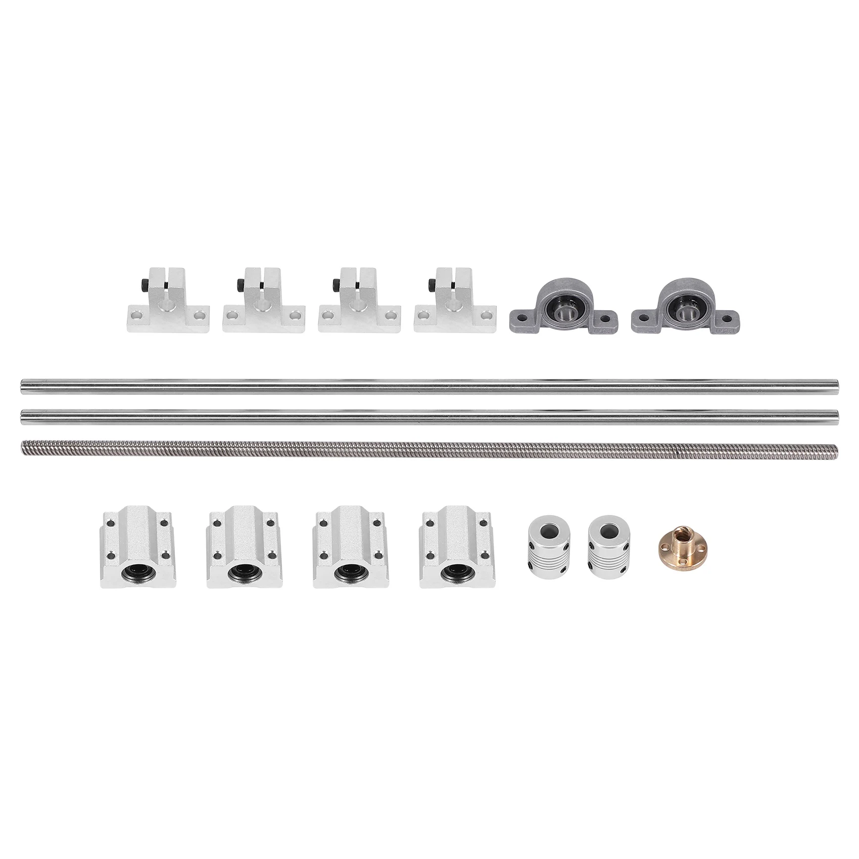 THIVN-15Pcs 400Mm Optical Axis Guide Bearing Housings Linear Rail Shaft Support Screws Set