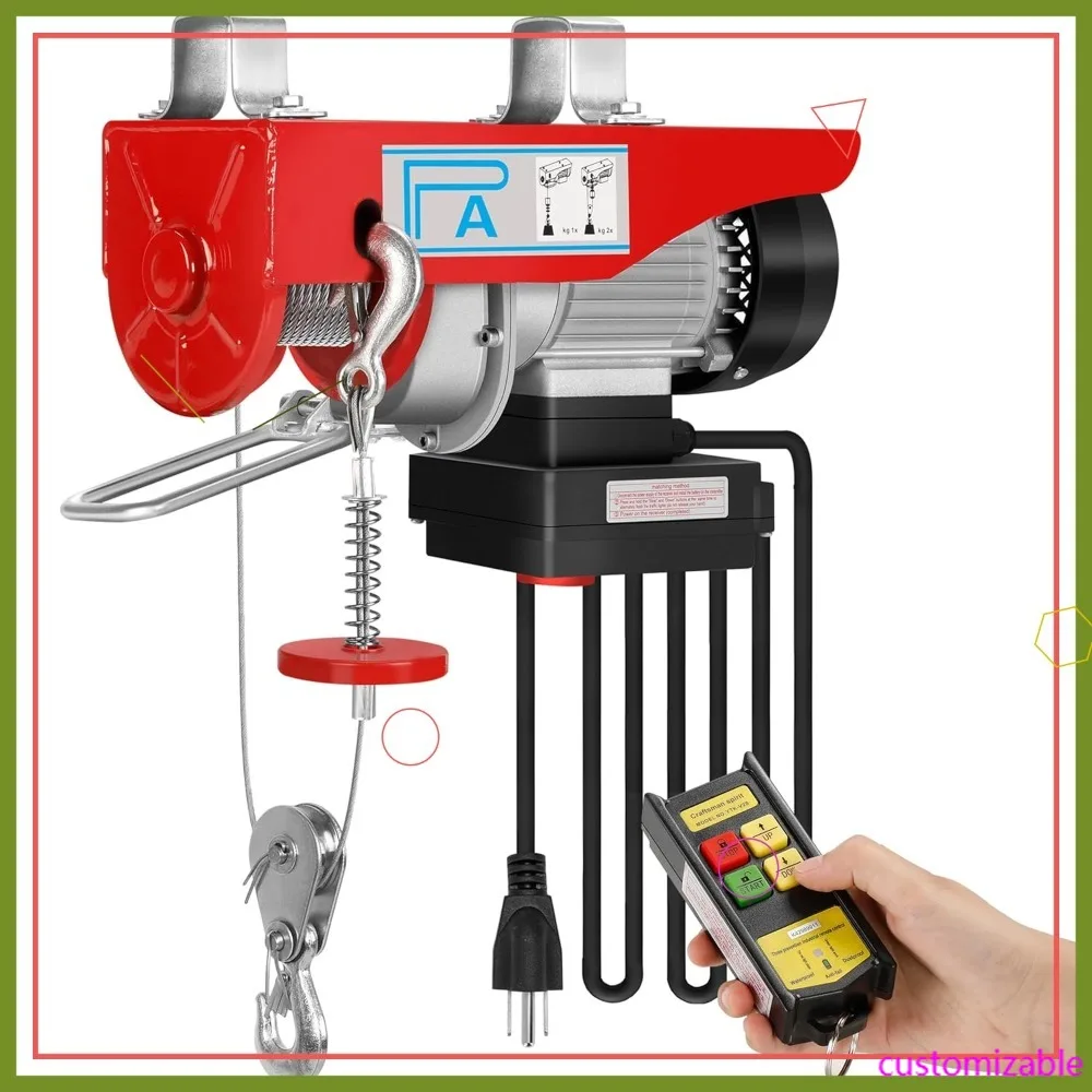 

Электрическая лебедка 1320 фунтов с беспроводным пультом, 1150 Вт, для подъема в гараже и на производстве, высота подъема 38 футов