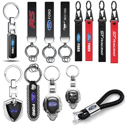 Metal/Leather Car Styling 3D Epoxy Keychain Key Ring Gift Pendant Accessorie For Ford Mondeo Fiesta mk4 F150 Ranger Mustang Kuga