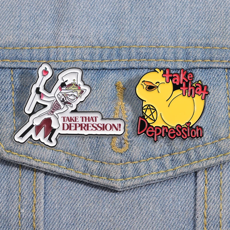 Take That-Alfileres esmaltados de pato, broches de pollo de dibujos animados personalizados, insignias de solapa, joyería de animales, regalo para amigos