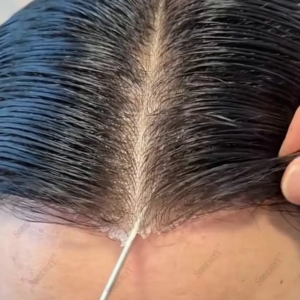 Invisiable Natural Hairline Super Thin Skin 0.02mm Base Men's Toupee 80Density Grey Black Human Hair Capillary Prosthesis System
