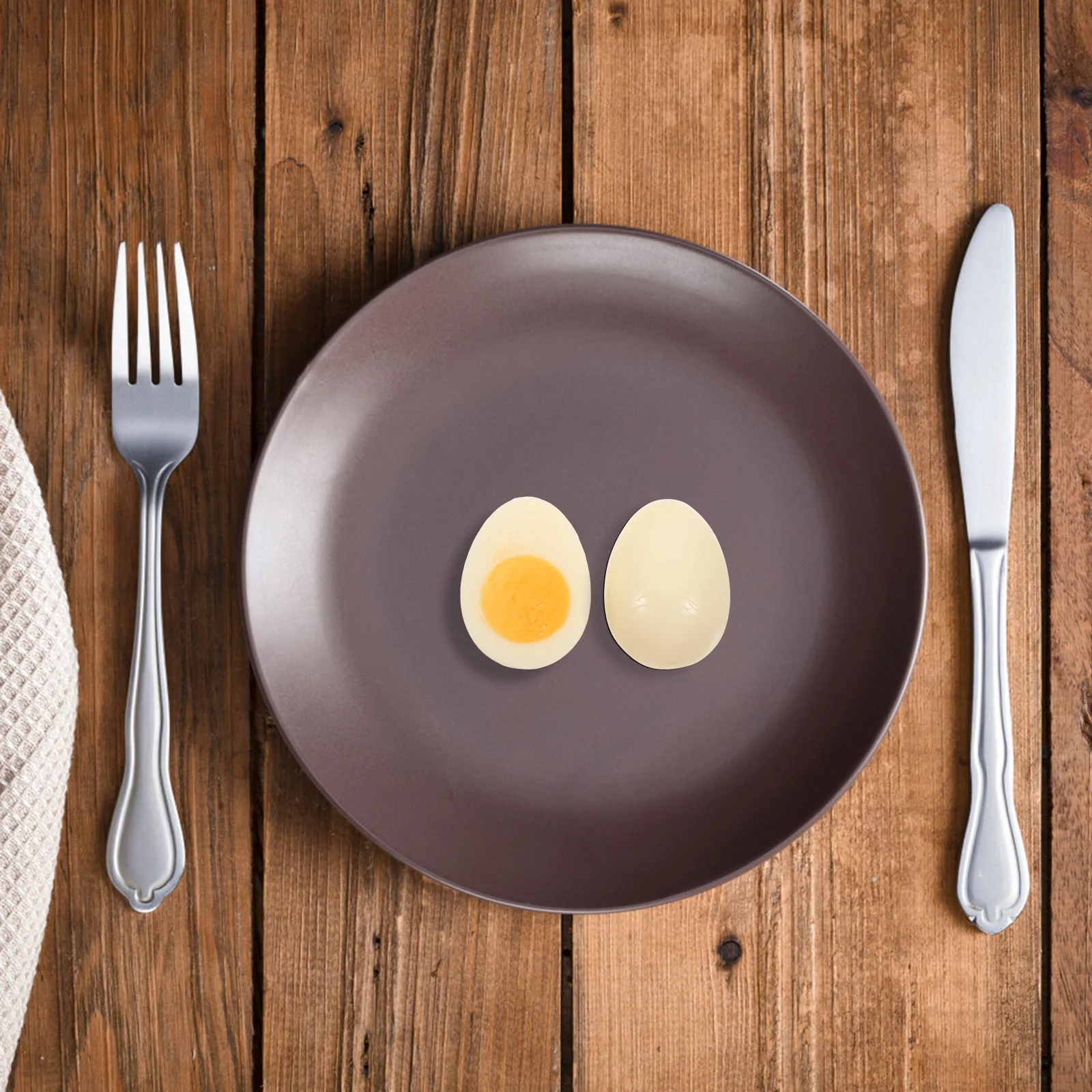 4Pcs Artificial Boiled Eggs Realistic PVC Fake Food for Photography Kitchen Decoration Food Models Boiled Egg Model