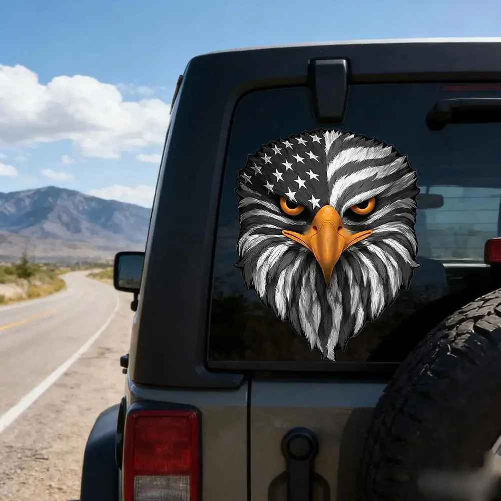 

Reflective Eyes Eagle Decal Patriotic USA Flag Vinyl Sticker Waterproof Fade Resistant For Truck Cars Coolers Laptops Smart M5G7