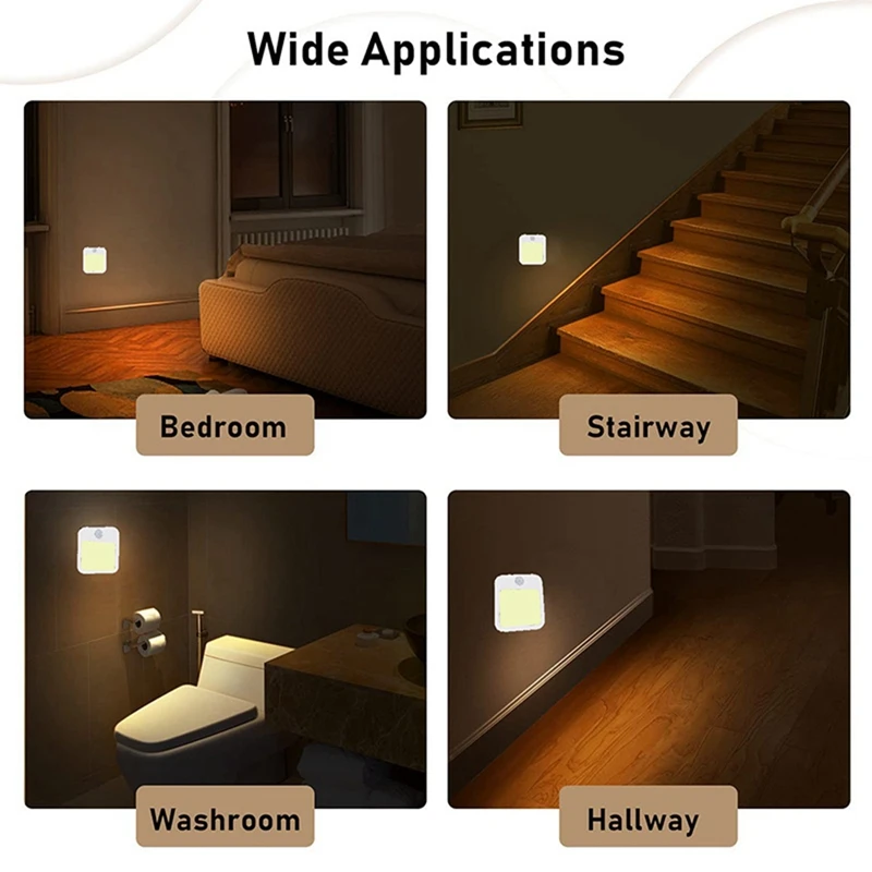 LICE-Motion Sensor LED Night Light Lamps Children's Night Light Smart LED Night Lamp For Bedside Table Bedroom Nigh EU Plug