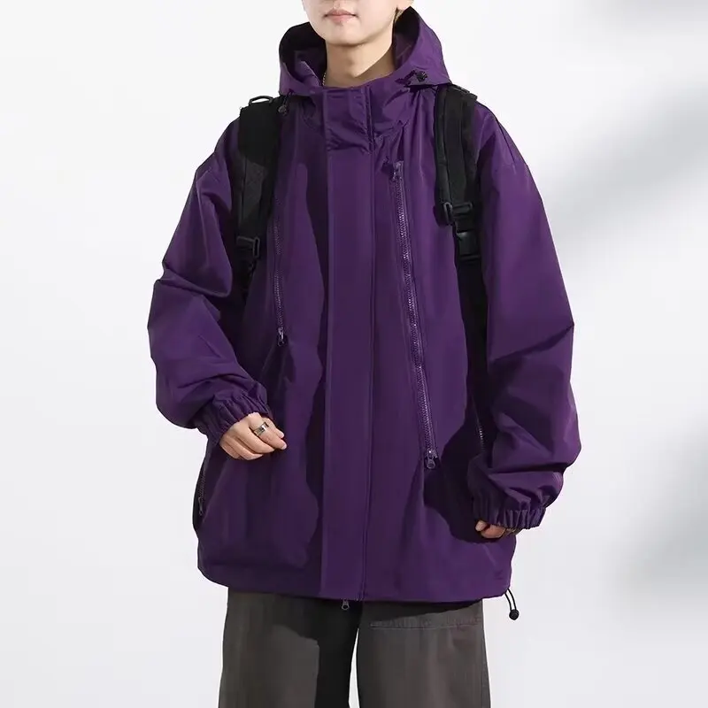 

Мужская свободная посадка Jaet 2024, новинка Sle, ветрозащитная водонепроницаемая полиэфирная ткань для скалолазания на открытом воздухе, длинная застежка-молния, повседневная...