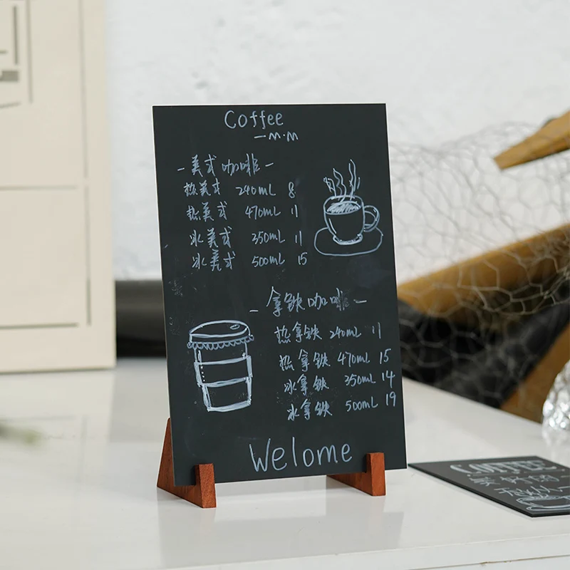 Desktop A4 kleine Tafel vertikal Kaffee und Milch Tee Shop Preis Display Rack Preis horizontal und vertikal Dual-Use