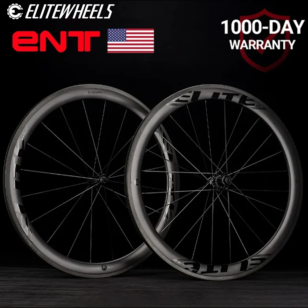 

ELITEWHEELS 700c Road Carbon Fiber Wheels UD Finish UCI Tubeless Ready Cylindrical Spoke 1423 Spokes (US Stock)