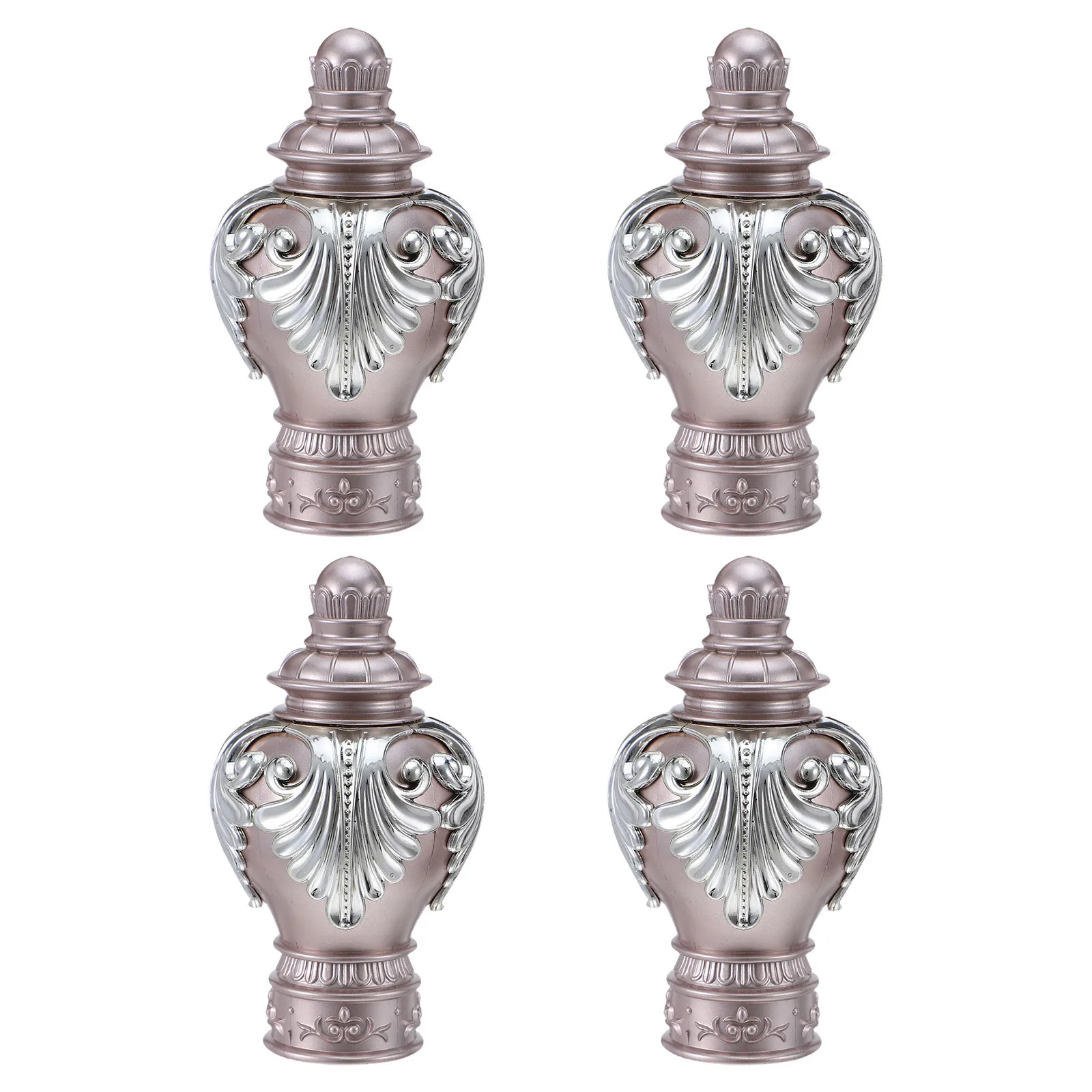 

4Pcs Roman Rod Decorative Finials Plastic Vintage Curtain Rod Ends Cap Replacement for Living Room Kitchen Bathroom Drapery