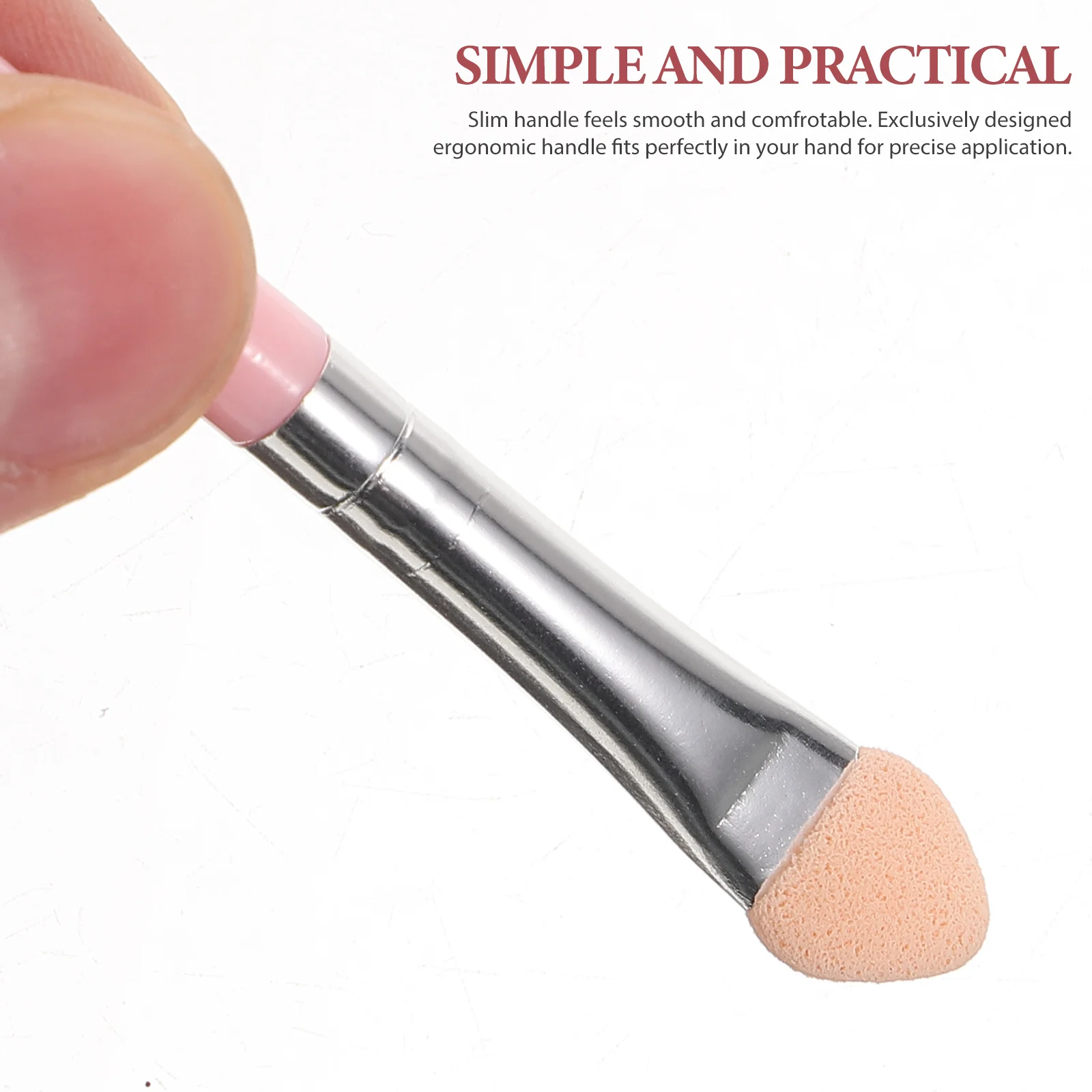 

Eye Shadow Brush Slim Plastic Handle Soft Latex Rubber Foam Comfortable Grip For Makeup Blending Applicator Cosmetics