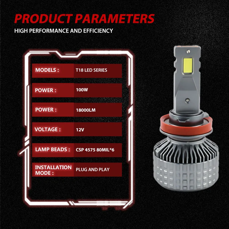 2 قطعة H1 H7 H11 9005 9006 9012 5202 H4 سيارة LED المصابيح الأمامية الضوء الأبيض 12 فولت 100 واط 800% أكثر إشراقا Canbus خطأ مجاني التوصيل والتشغيل