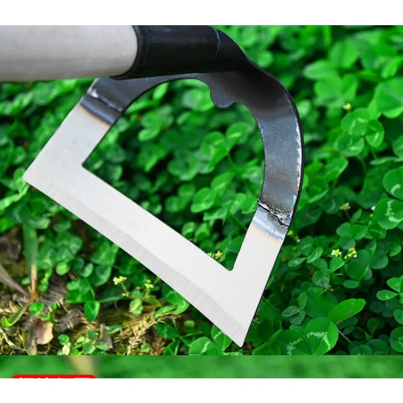 Heavy-Duty Farm Hoe for Weeding Clearing And Soil Loosening Manganese Steel Vegetable Planting Hoe with Sharp Hollow Blade