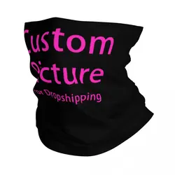 Custom Photo Logo Bandana Neck Gaiter UV Protection Face Scarf Cover Women Men Customized DIY Print Headwear Tube Balaclava