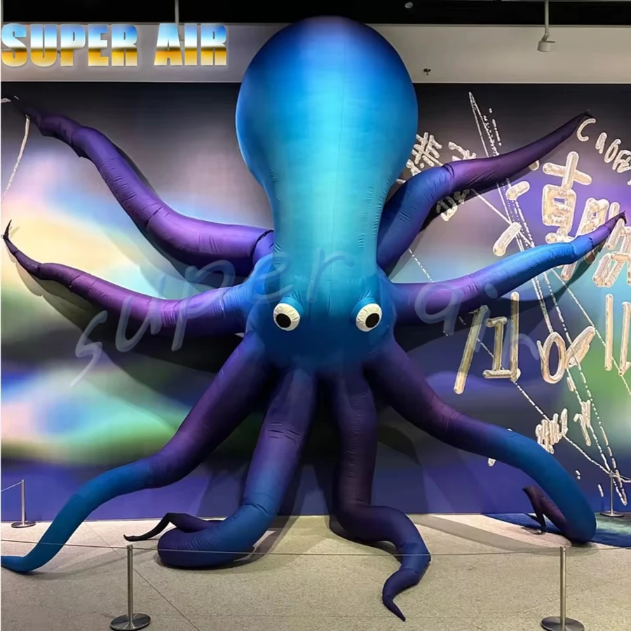 Giant 4mH décoration extérieure populaire gonflable dessin animé poulpe coup d'air calmar avec tentacules discothèque décoration murale