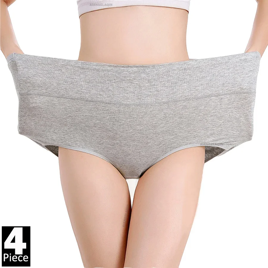 4 Teile/los Hohe Taille Unterwäsche Baumwolle Höschen Frauen Körper Schlank Bauch Unterwäsche Plus Größe Mädchen Briefs Weibliche Dessous Shaper