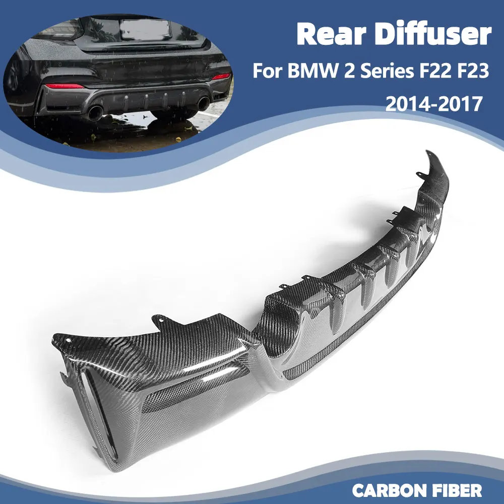 Alerón de labio difusor de parachoques trasero de coche para BMW Serie 2 F22 F23 M Sport 2 puertas 2014-2017 difusor trasero de fibra de carbono