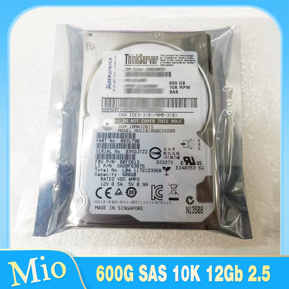 For Lenovo Hard Disk ST600MM0088 600G SAS 10K 12Gb 2.5