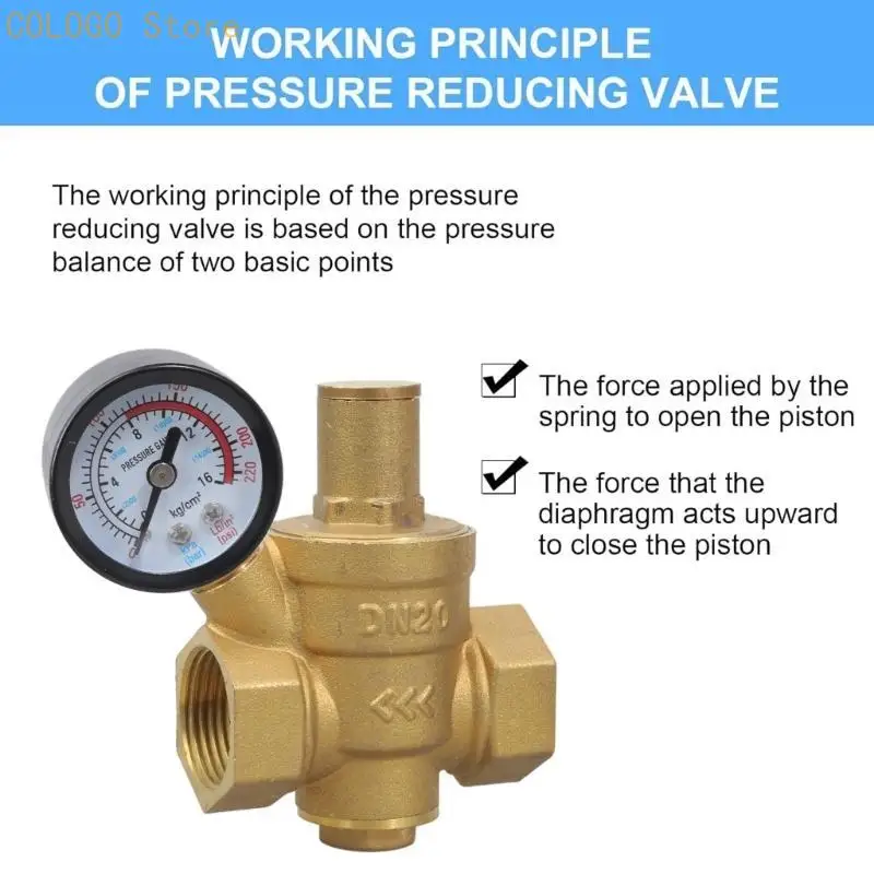 Picture 6: Versatile DN20 Brass Pressure Regulator with Gauges for Home & Industrial Use D0LD