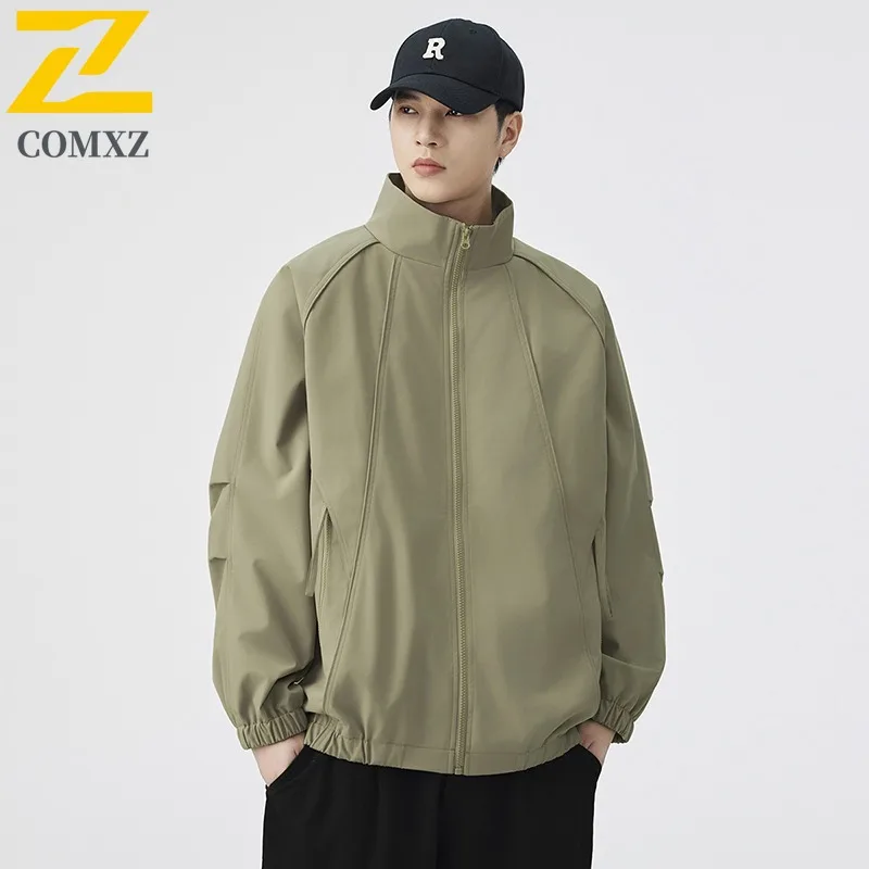 

COMXZ Men Jacket 2025 Fashion Stand Collar Outdoor Cycling Windproof Coat Camping Scratch Resistant Autumn Motorcycle Jackets