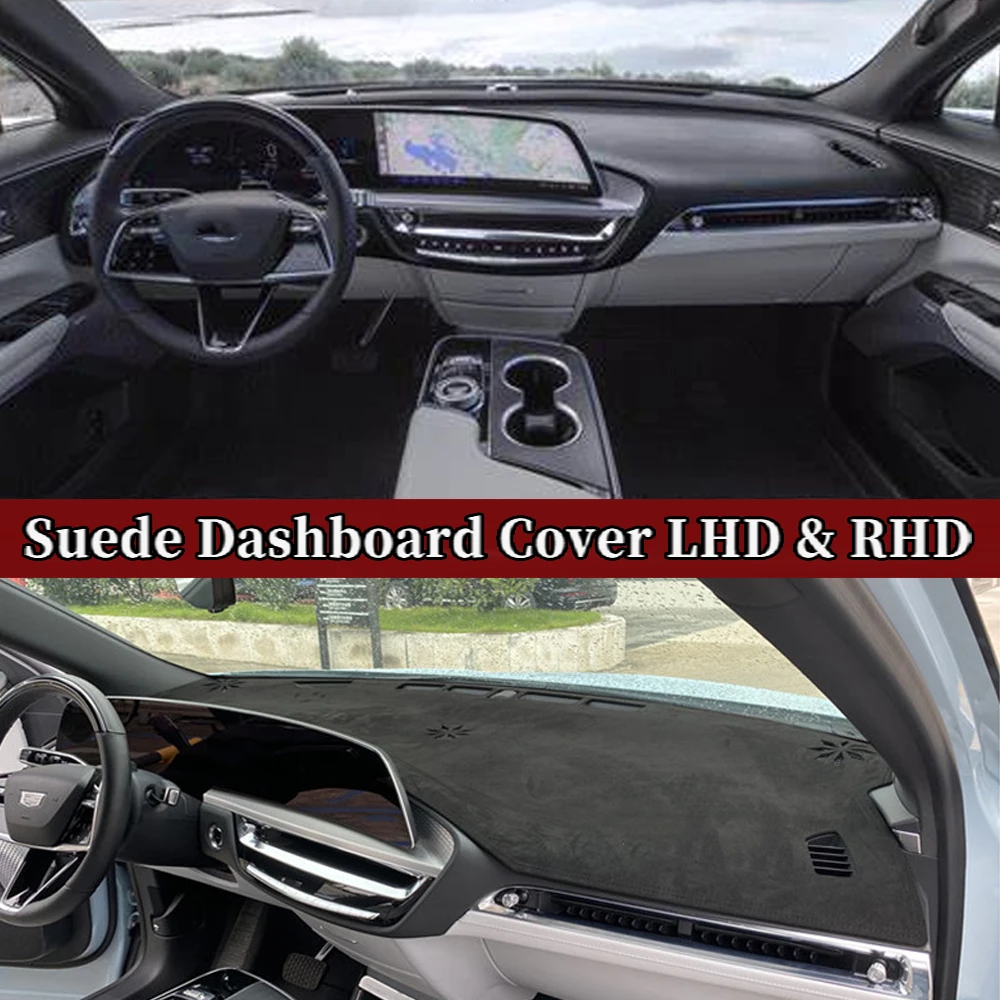 Car-styling Suede Leather Dashmat Dashboard Cover Dash Mat Accessories for Cadillac LYRIQ 2022 2023 2024 EV Electric