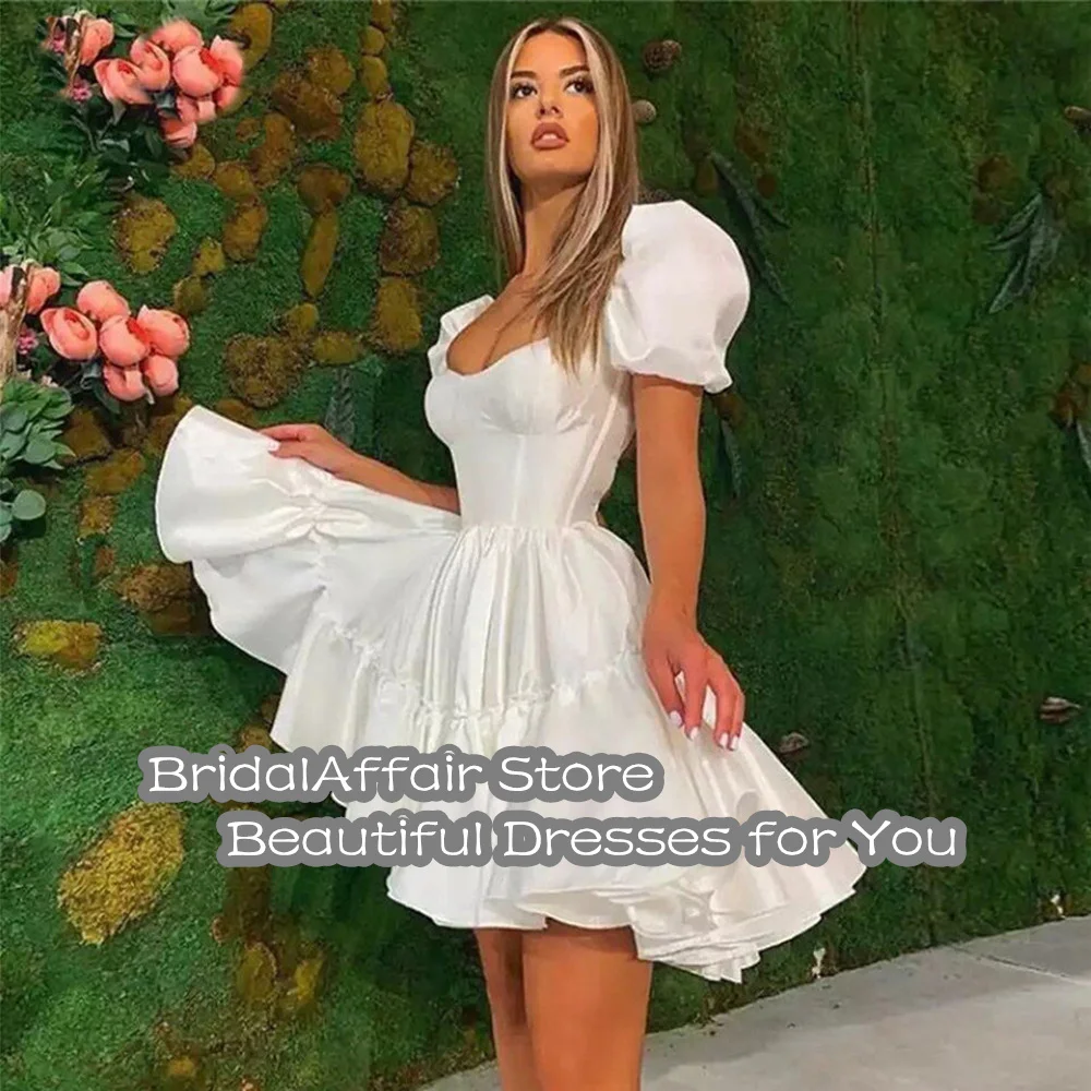 Bridalaffair a linha de cetim civil vestidos de baile mangas curtas decote em v profundo sexy cruz cintas sem costas vestidos de festa de noiva 2022