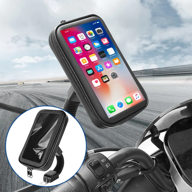 

Мотоциклетный держатель для телефона, сумка для езды, держатель для телефона, водонепроницаемая сумка с сенсорным экраном, противоударный держатель для навигации, аксессуары для мотоциклов