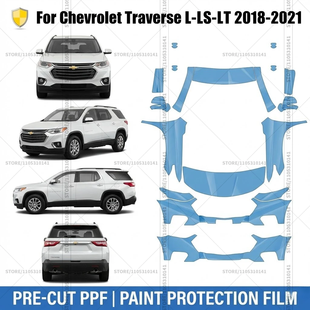 

Pre-Cut Paint Protection Film PPF Transparent Car Film Automotive PPF Front Kit For Chevrolet Traverse L-LS-LT 2018-2021