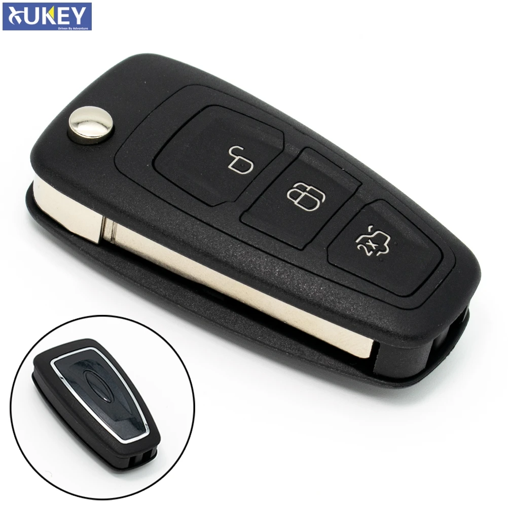 Car Flip Folding Remote Key Shell Cover 3 Buttons For Ford Focus Mondeo C-Max Fiesta Auto Fob Case With Blade Replacement