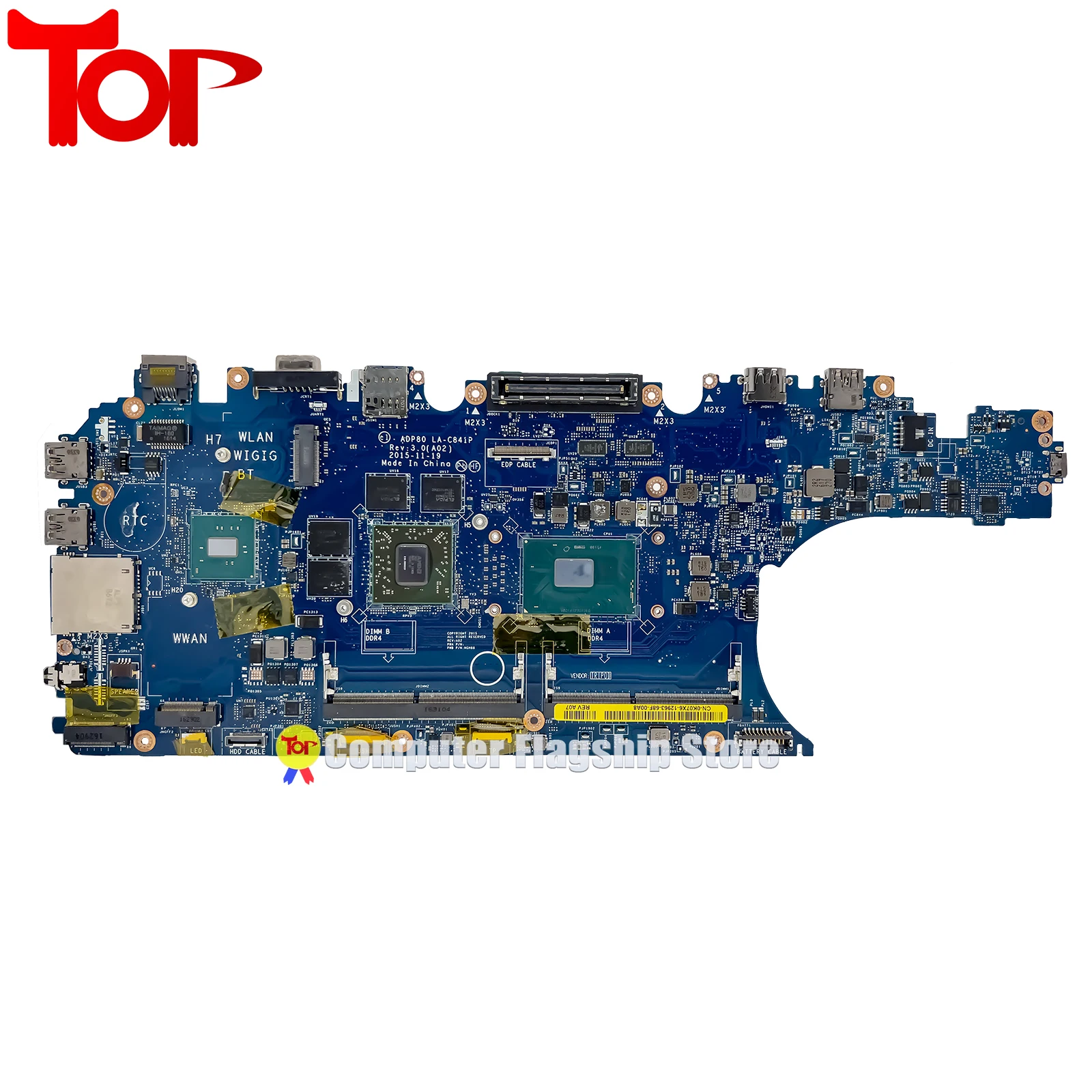 LA-C841P 0 xj3xm 0 k07x6 scheda madre del computer portatile per DELL Precision 15 3510 M3510 E5570 5570 E3-1505M I7-6700HQ Mainboard spedizione veloce