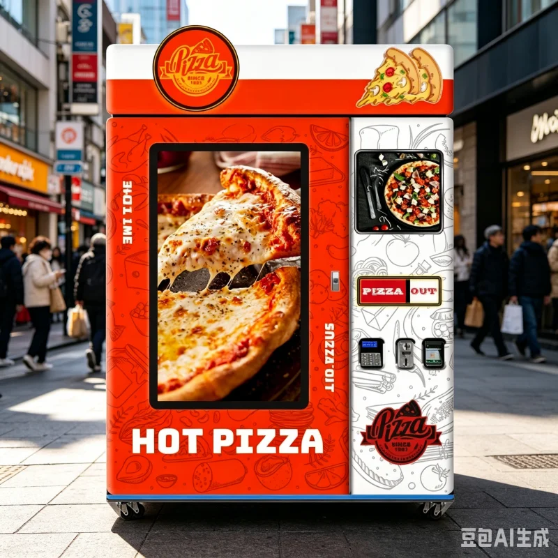 Heavy Duty Commercial Pizza Vending Machine With Refrigerated Storage Professional Pizza Making Equipment Manufacturer
